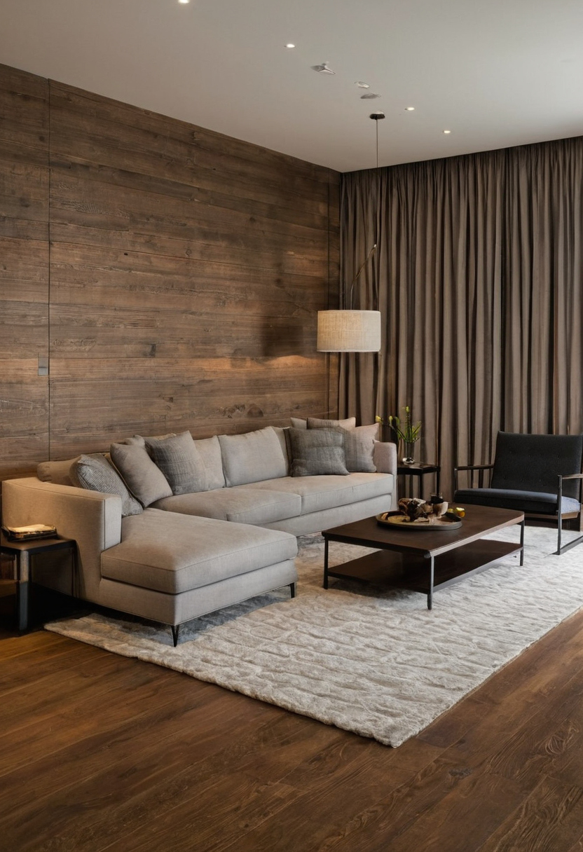 Luxury interior image showing Choose the sofa or sectional footprint by circulation clearance, not by showroom scale