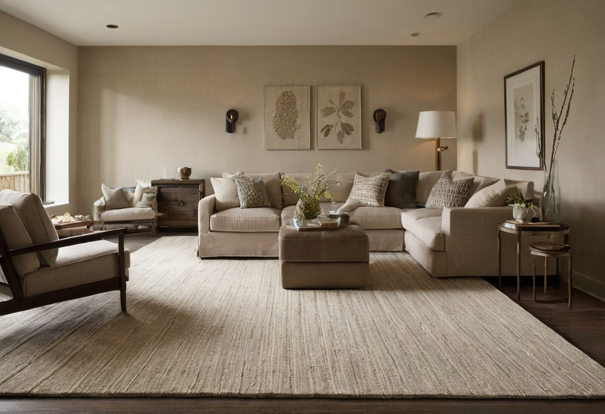 Size the living room rug to the seating plan before choosing color or pattern planning reference