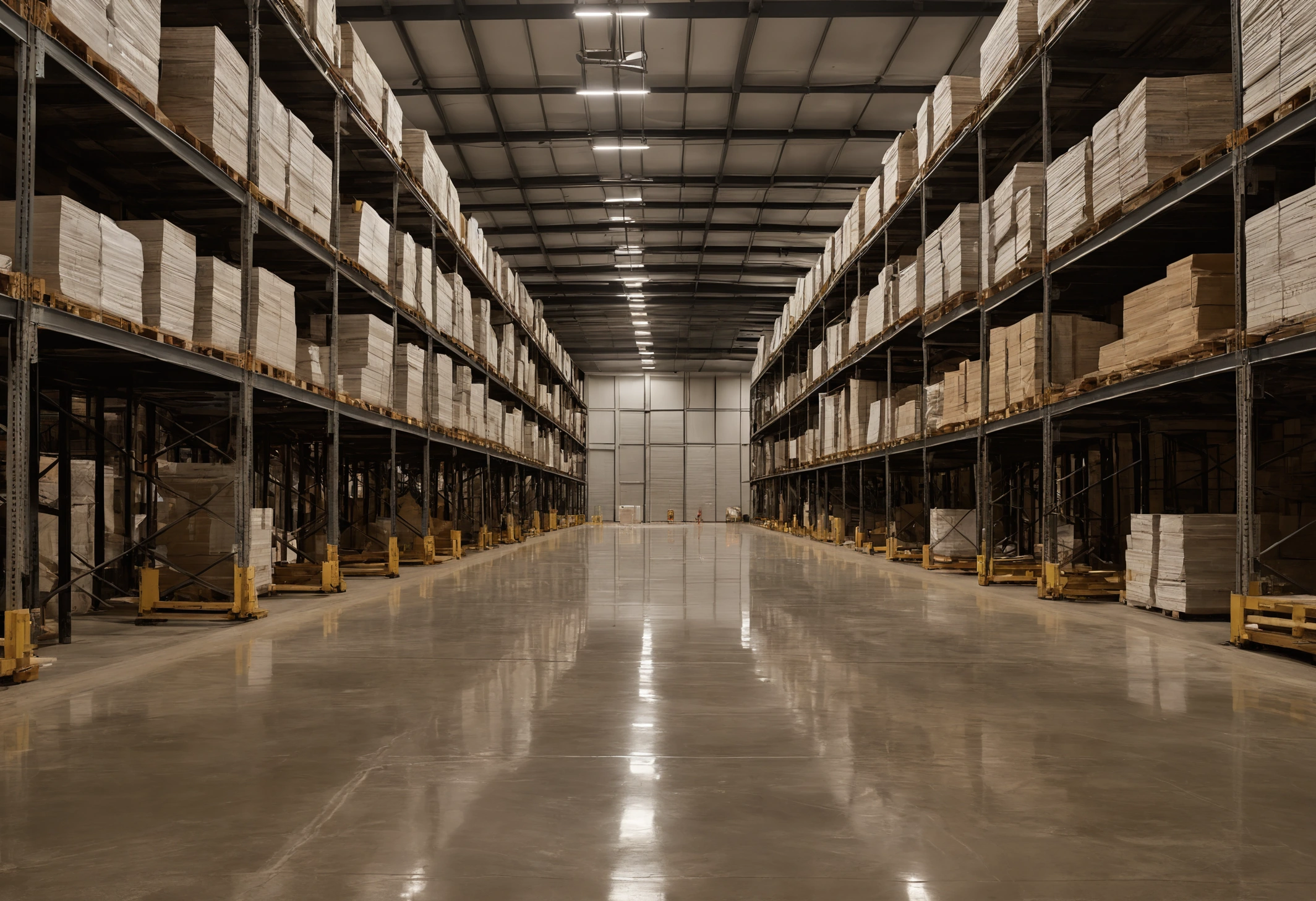 Stone yard with large marble slabs standing in racks under high daylight, showing veining across matched pairs